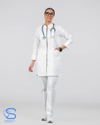 تونیک شلوار پزشکی مدل الماس رنگ سفید