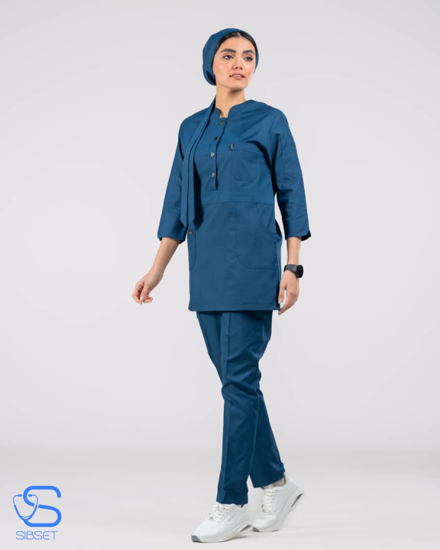 تونیک شلوار پزشکی مدل عقیق رنگ کله غازی