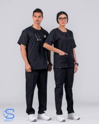اسکراب شلوار پزشکی مدل زمرد رنگ مشکی
