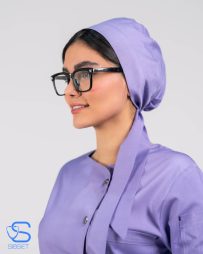کلاه حجاب پزشکی رنگ یاسی