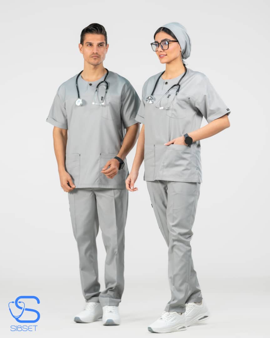 اسکراب شلوار پزشکی مدل زمرد رنگ طوسی